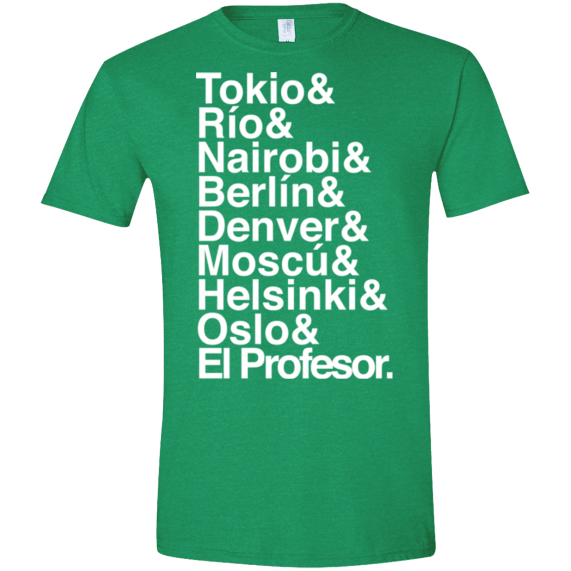 T-Shirts Heather Irish Green / S Money Heist Jetset Men's Semi-Fitted Softstyle