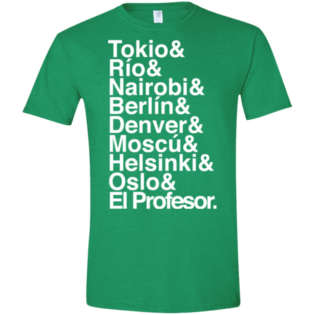 T-Shirts Heather Irish Green / S Money Heist Jetset Men's Semi-Fitted Softstyle