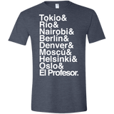 T-Shirts Heather Navy / S Money Heist Jetset Men's Semi-Fitted Softstyle