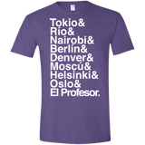 T-Shirts Heather Purple / S Money Heist Jetset Men's Semi-Fitted Softstyle