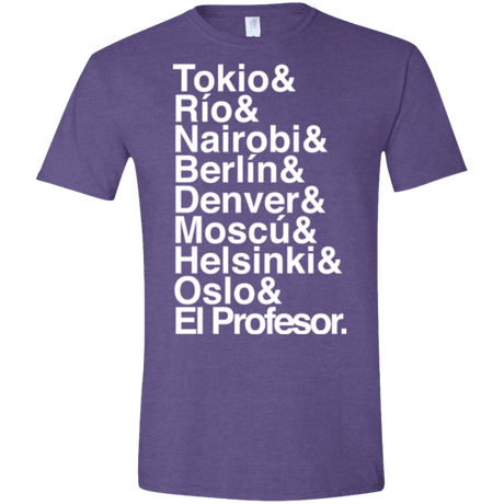 T-Shirts Heather Purple / S Money Heist Jetset Men's Semi-Fitted Softstyle