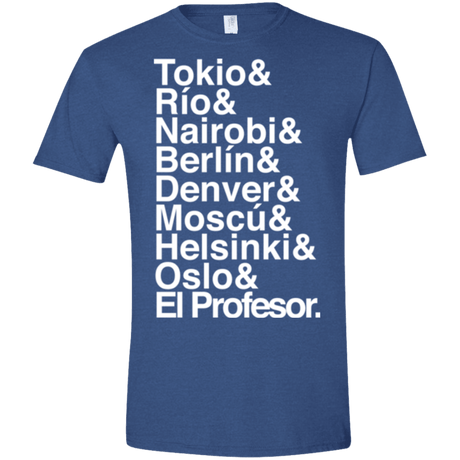 T-Shirts Heather Royal / X-Small Money Heist Jetset Men's Semi-Fitted Softstyle