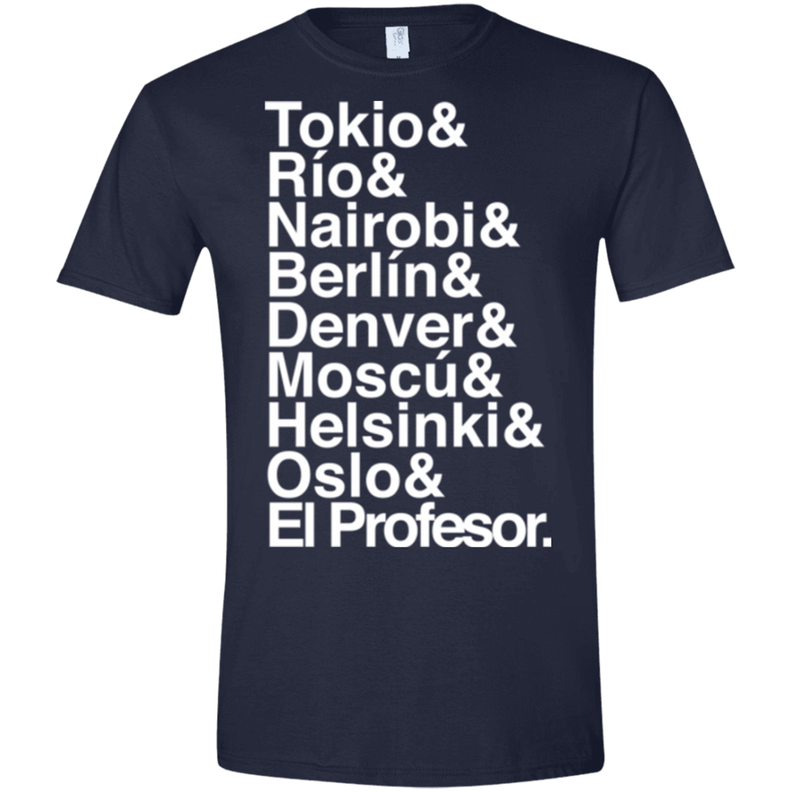 T-Shirts Navy / X-Small Money Heist Jetset Men's Semi-Fitted Softstyle