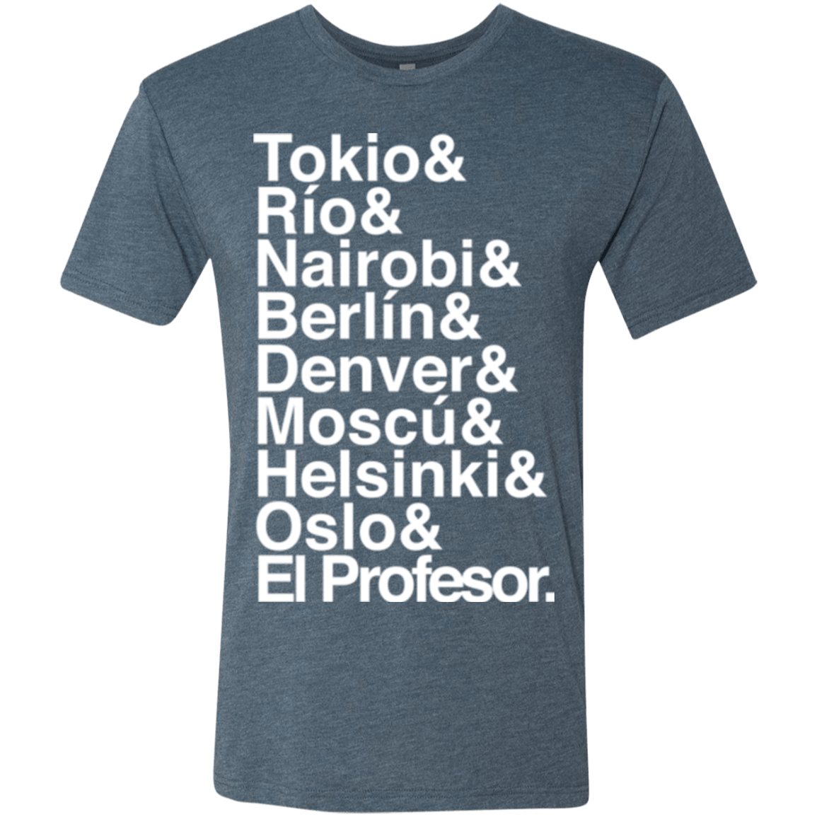 T-Shirts Indigo / S Money Heist Jetset Men's Triblend T-Shirt