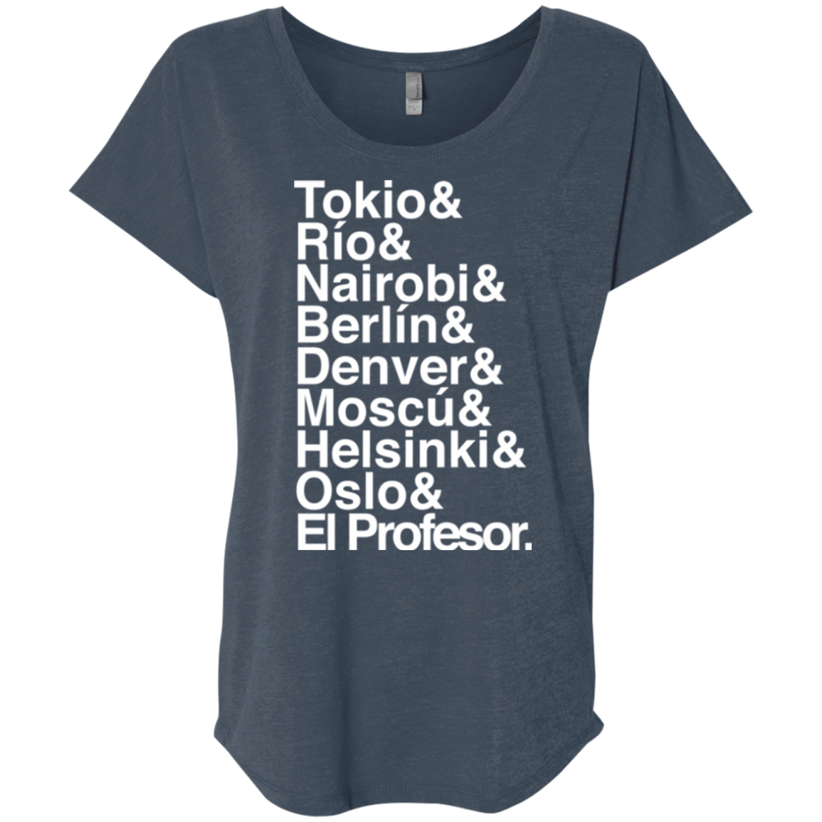 T-Shirts Indigo / X-Small Money Heist Jetset Triblend Dolman Sleeve