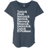 T-Shirts Indigo / X-Small Money Heist Jetset Triblend Dolman Sleeve