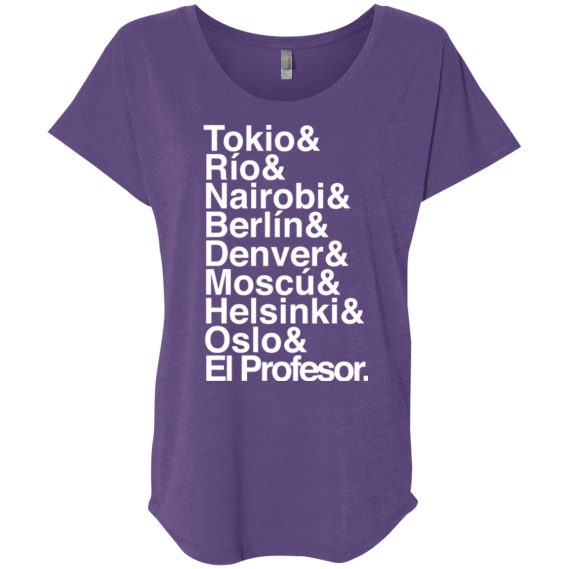 T-Shirts Purple Rush / X-Small Money Heist Jetset Triblend Dolman Sleeve