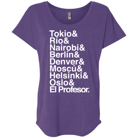 T-Shirts Purple Rush / X-Small Money Heist Jetset Triblend Dolman Sleeve