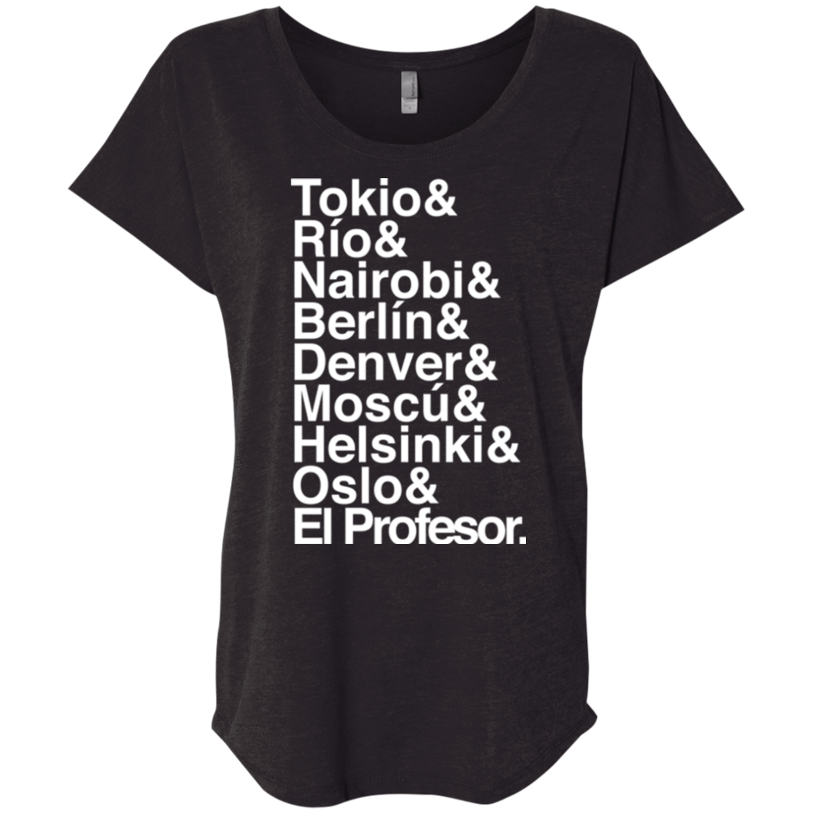 T-Shirts Vintage Black / X-Small Money Heist Jetset Triblend Dolman Sleeve