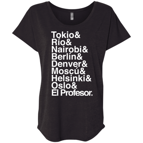 T-Shirts Vintage Black / X-Small Money Heist Jetset Triblend Dolman Sleeve