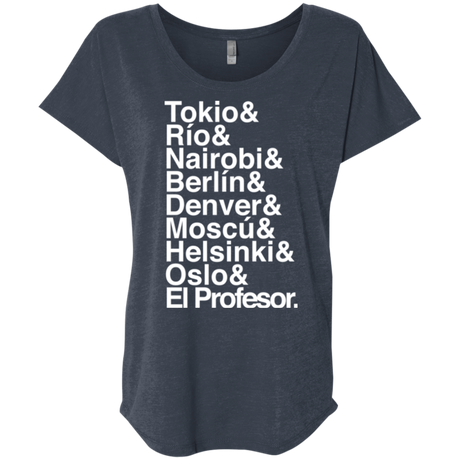 T-Shirts Vintage Navy / X-Small Money Heist Jetset Triblend Dolman Sleeve