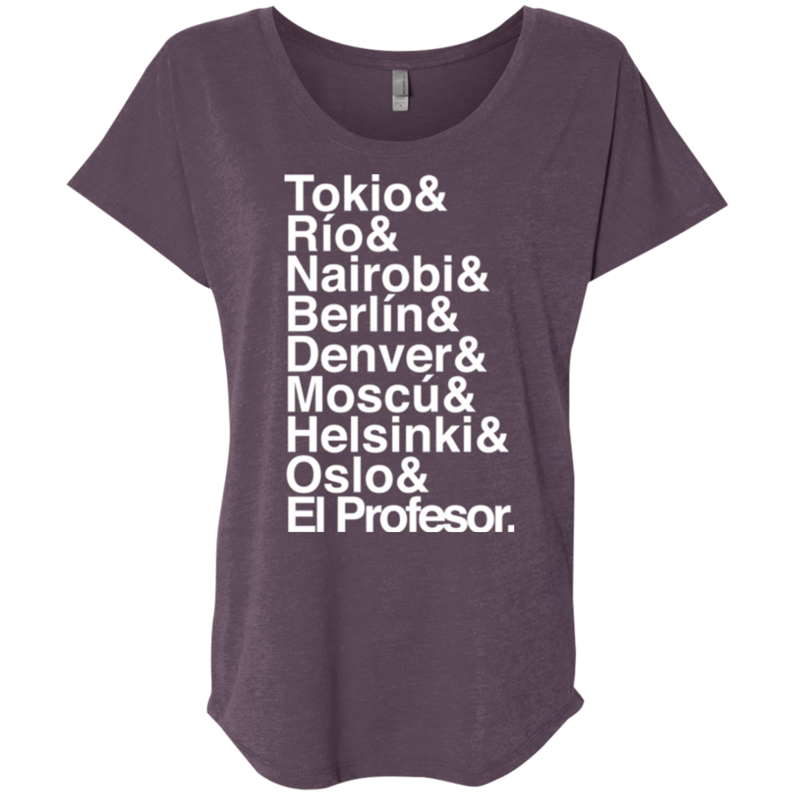 T-Shirts Vintage Purple / X-Small Money Heist Jetset Triblend Dolman Sleeve