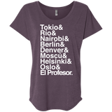 T-Shirts Vintage Purple / X-Small Money Heist Jetset Triblend Dolman Sleeve