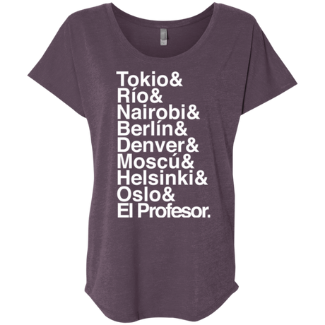 T-Shirts Vintage Purple / X-Small Money Heist Jetset Triblend Dolman Sleeve