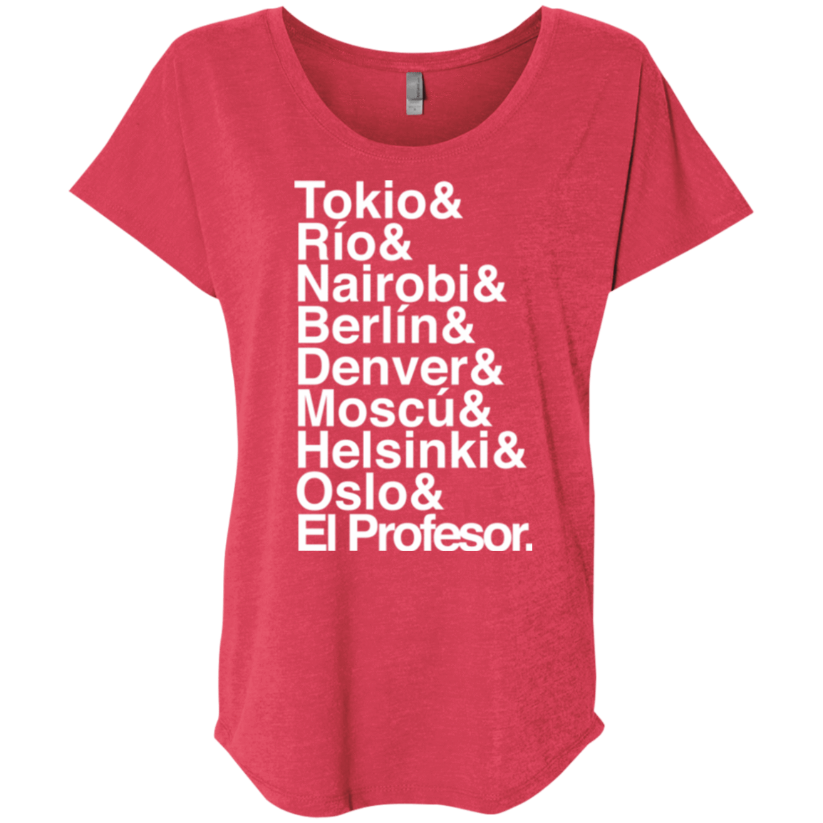 T-Shirts Vintage Red / X-Small Money Heist Jetset Triblend Dolman Sleeve