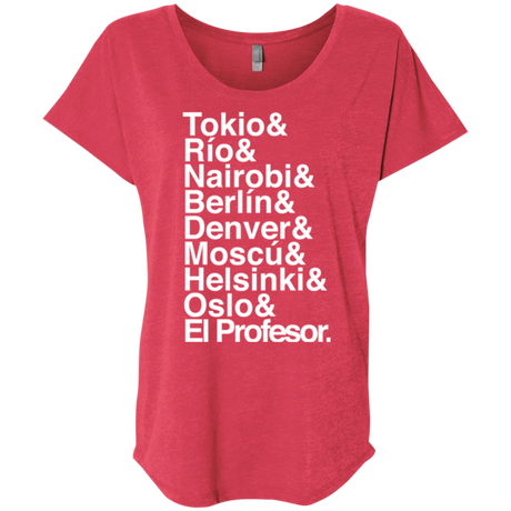 T-Shirts Vintage Red / X-Small Money Heist Jetset Triblend Dolman Sleeve