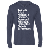 T-Shirts Vintage Navy / X-Small Money Heist Jetset Triblend Long Sleeve Hoodie Tee