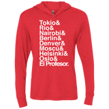 T-Shirts Vintage Red / X-Small Money Heist Jetset Triblend Long Sleeve Hoodie Tee