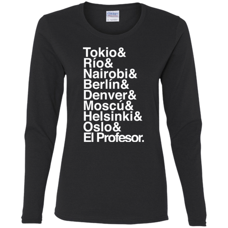 T-Shirts Black / S Money Heist Jetset Women's Long Sleeve T-Shirt