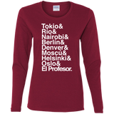 T-Shirts Cardinal / S Money Heist Jetset Women's Long Sleeve T-Shirt