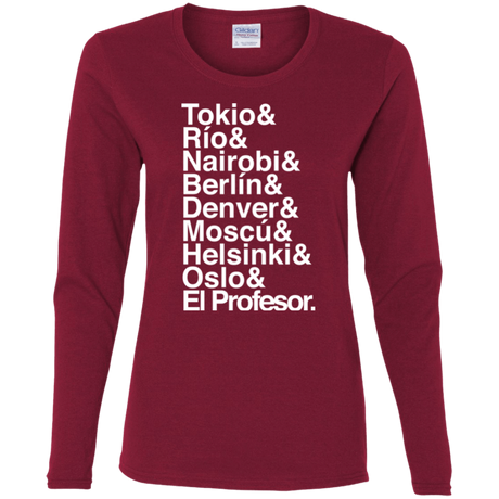 T-Shirts Cardinal / S Money Heist Jetset Women's Long Sleeve T-Shirt