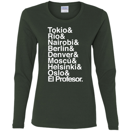 T-Shirts Forest / S Money Heist Jetset Women's Long Sleeve T-Shirt