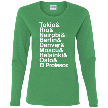 T-Shirts Irish Green / S Money Heist Jetset Women's Long Sleeve T-Shirt