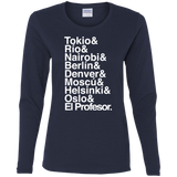 T-Shirts Navy / S Money Heist Jetset Women's Long Sleeve T-Shirt