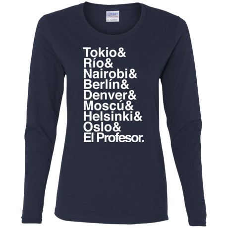 T-Shirts Navy / S Money Heist Jetset Women's Long Sleeve T-Shirt