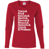 T-Shirts Red / S Money Heist Jetset Women's Long Sleeve T-Shirt