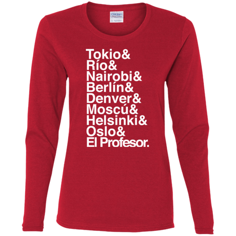 T-Shirts Red / S Money Heist Jetset Women's Long Sleeve T-Shirt