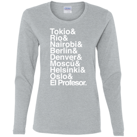 T-Shirts Sport Grey / S Money Heist Jetset Women's Long Sleeve T-Shirt