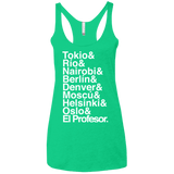 T-Shirts Envy / X-Small Money Heist Jetset Women's Triblend Racerback Tank
