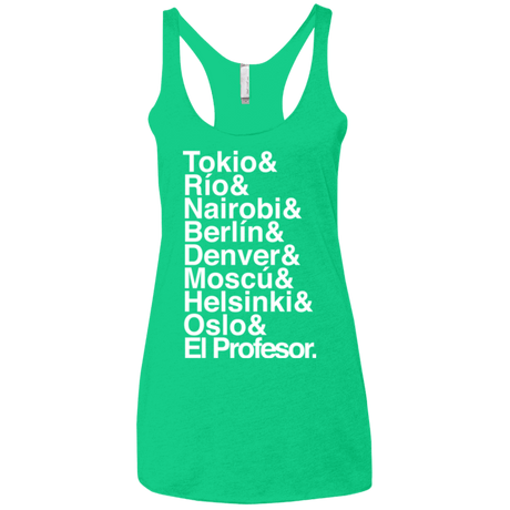T-Shirts Envy / X-Small Money Heist Jetset Women's Triblend Racerback Tank