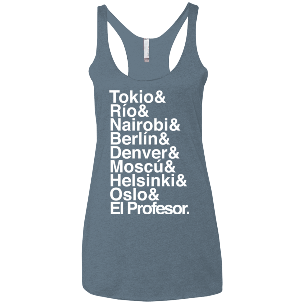 T-Shirts Indigo / X-Small Money Heist Jetset Women's Triblend Racerback Tank