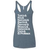 T-Shirts Indigo / X-Small Money Heist Jetset Women's Triblend Racerback Tank