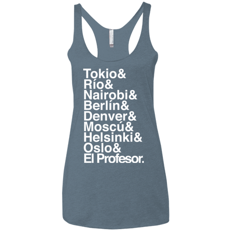 T-Shirts Indigo / X-Small Money Heist Jetset Women's Triblend Racerback Tank