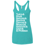 T-Shirts Tahiti Blue / X-Small Money Heist Jetset Women's Triblend Racerback Tank