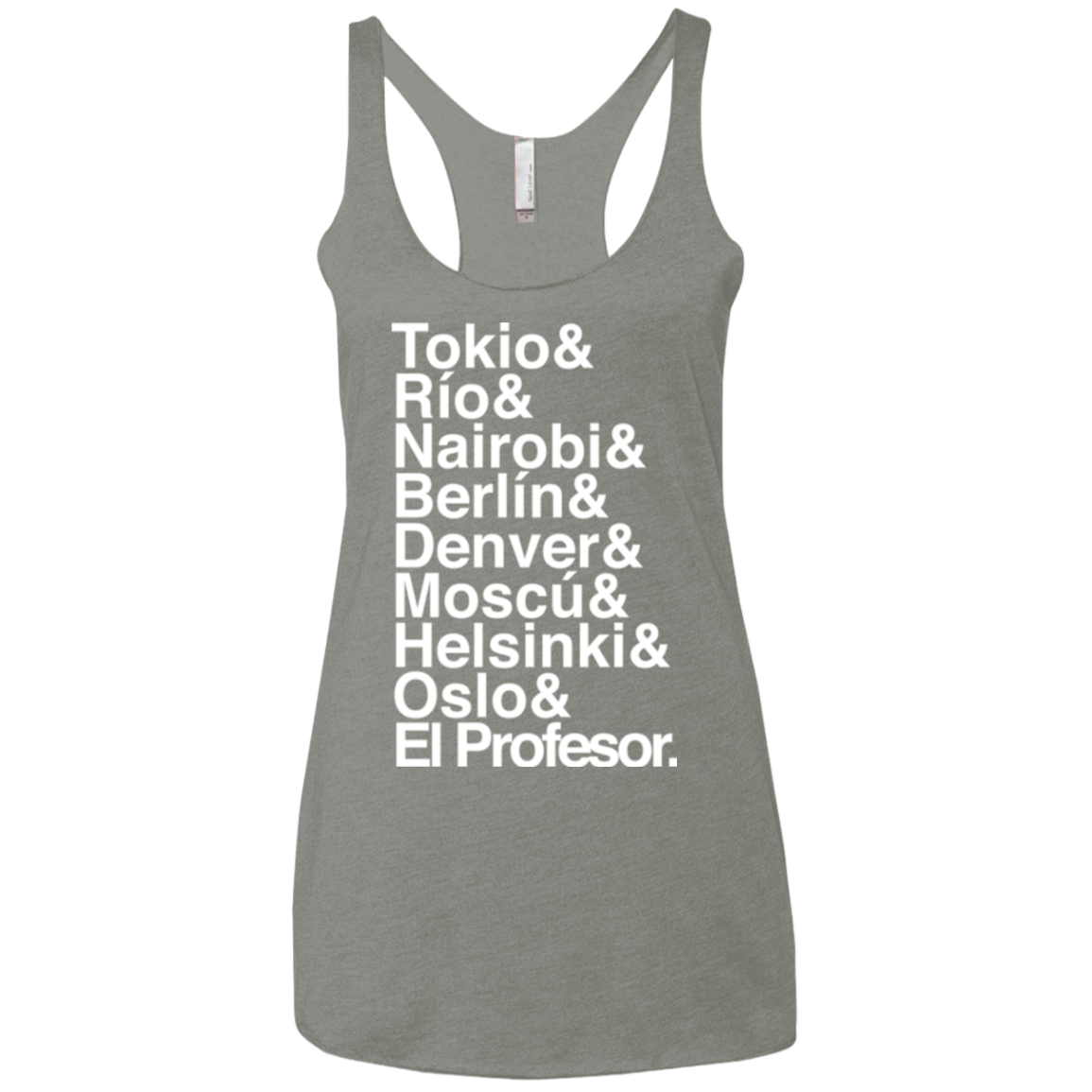 T-Shirts Venetian Grey / X-Small Money Heist Jetset Women's Triblend Racerback Tank