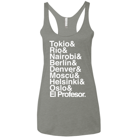 T-Shirts Venetian Grey / X-Small Money Heist Jetset Women's Triblend Racerback Tank