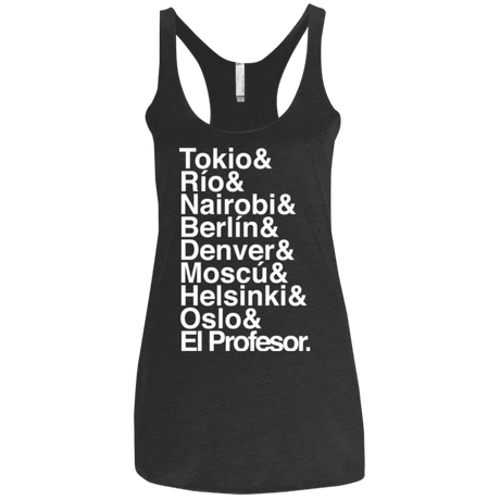 T-Shirts Vintage Black / X-Small Money Heist Jetset Women's Triblend Racerback Tank