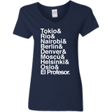 T-Shirts Navy / S Money Heist Jetset Women's V-Neck T-Shirt