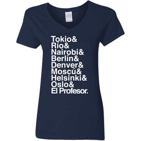 T-Shirts Navy / S Money Heist Jetset Women's V-Neck T-Shirt