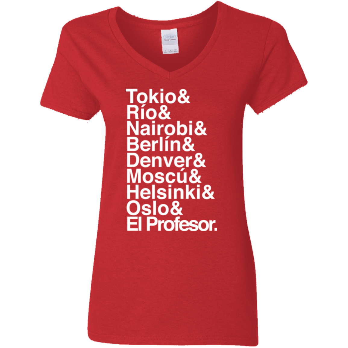 T-Shirts Red / S Money Heist Jetset Women's V-Neck T-Shirt