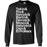 T-Shirts Black / YS Money Heist Jetset Youth Long Sleeve T-Shirt