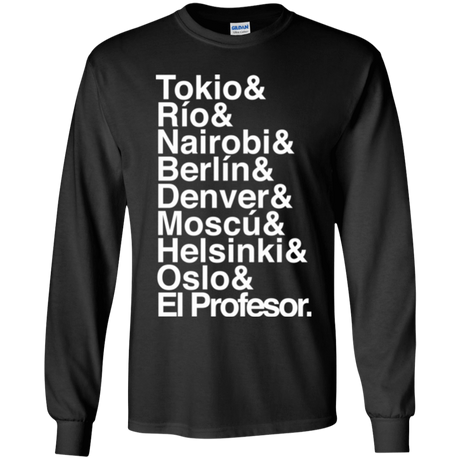 T-Shirts Black / YS Money Heist Jetset Youth Long Sleeve T-Shirt