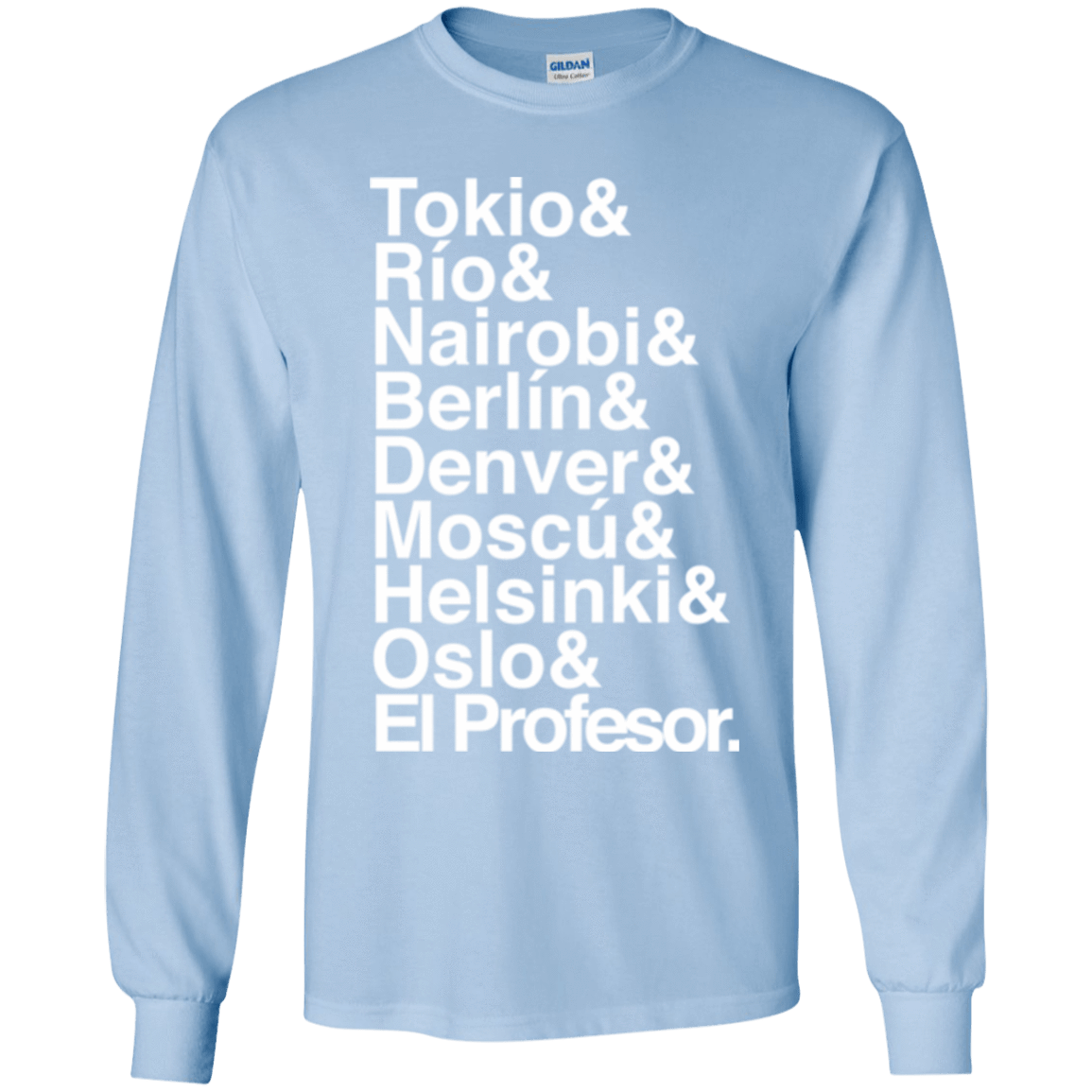 T-Shirts Light Blue / YS Money Heist Jetset Youth Long Sleeve T-Shirt
