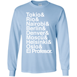 T-Shirts Light Blue / YS Money Heist Jetset Youth Long Sleeve T-Shirt