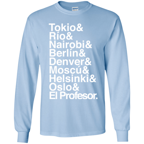 T-Shirts Light Blue / YS Money Heist Jetset Youth Long Sleeve T-Shirt