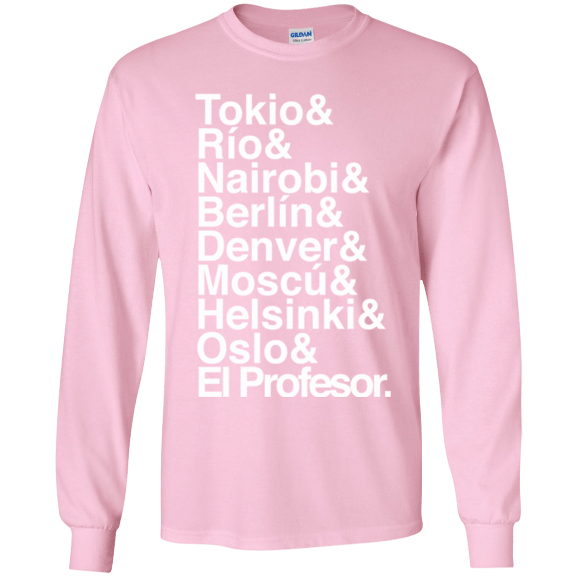 T-Shirts Light Pink / YS Money Heist Jetset Youth Long Sleeve T-Shirt